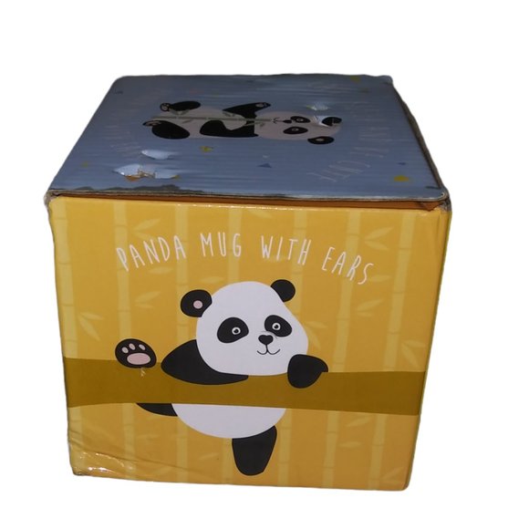 Panda Mug with Ears Eat Sleep and Be Cute Heart Nose Panda Coffee Tea Mug - Picture 12 of 14